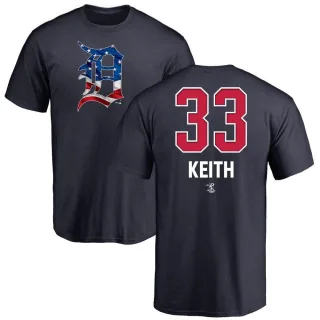 Men's Detroit Tigers Colt Keith Navy Name and Number Banner Wave T-Shirt