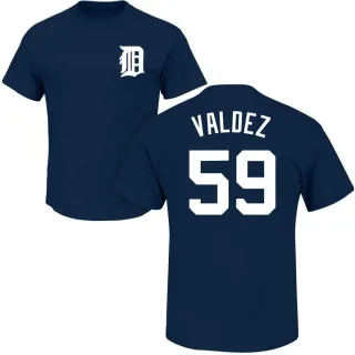 Men's Detroit Tigers Framber Valdez Navy Roster T-Shirt