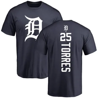 Men's Detroit Tigers Gleyber Torres Navy Backer T-Shirt