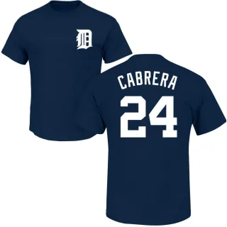 Men's Detroit Tigers Miguel Cabrera Navy Roster T-Shirt