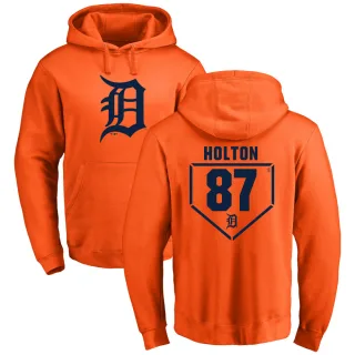 Men's Detroit Tigers Tyler Holton Orange Branded RBI Pullover Hoodie -