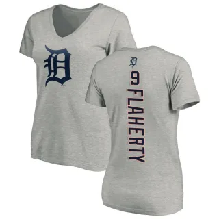Women's Detroit Tigers Jack Flaherty Ash Backer Slim Fit T-Shirt