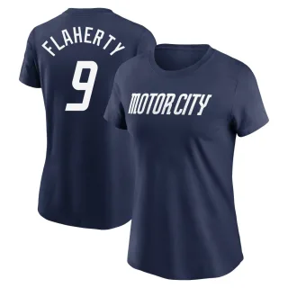 Women's Detroit Tigers Jack Flaherty Navy 2024 City Connect Fuse T-Shirt