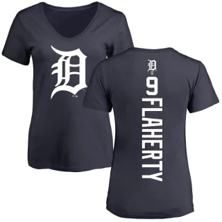Women's Detroit Tigers Jack Flaherty Navy Backer Slim Fit T-Shirt