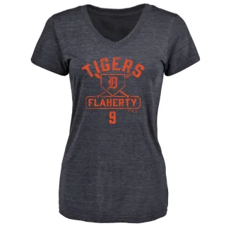 Women's Detroit Tigers Jack Flaherty Navy Base Runner T-Shirt