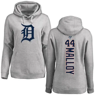 Women's Detroit Tigers Justyn-Henry Malloy Ash Backer Pullover Hoodie
