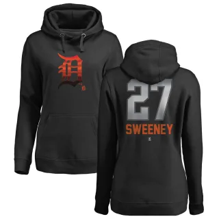 Women's Detroit Tigers Trey Sweeney Black Branded Midnight Mascot Pullover Hoodie -