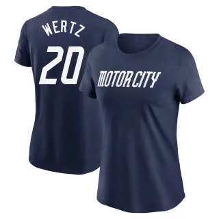 Women's Detroit Tigers Vic Wertz Navy 2024 City Connect Fuse T-Shirt