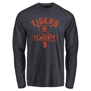 Youth Detroit Tigers Jack Flaherty Navy Base Runner Long Sleeve T-Shirt